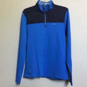 NWOT CALVIN KLEIN blue Liquid Touch 1/4 zip top M